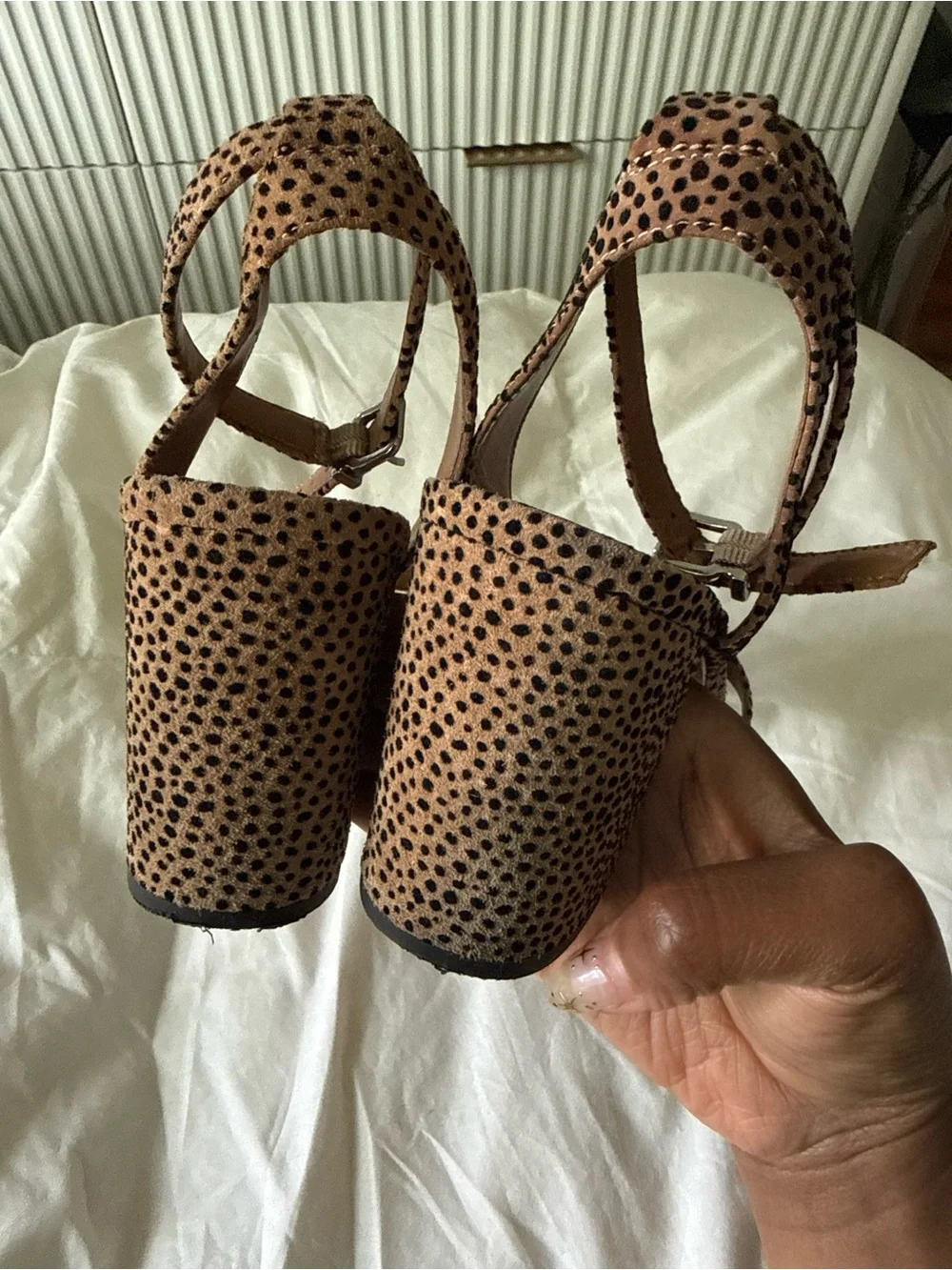 Gianni Bini Arleena cheetah print block heel sandals in tan/black